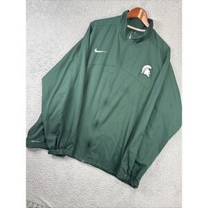 Nike Michigan State Spartans Jacket Mens XXL Green Dri Fit Full Zip